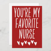 あなたはお気に入りの私のナースおもしろいバレンタインデー シーズンカード (正面/裏面)