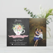 あなたはお茶のカップかわいいバレンタインデーの写真 シーズンカード (スタンド正面)