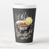 あなたはお茶を飲め！お茶おもしろい好きグラフィック カフェラテマグ (正面)