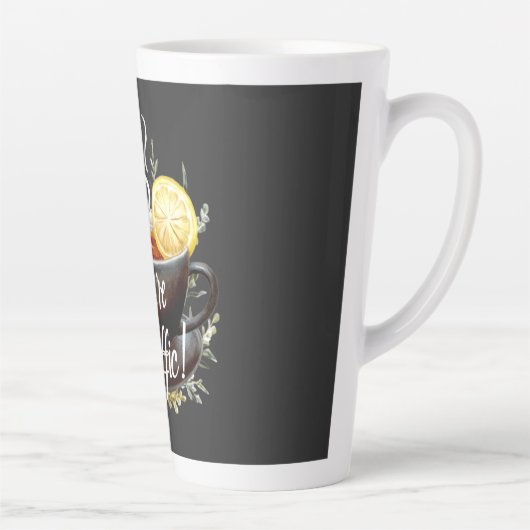 あなたはお茶を飲め！お茶おもしろい好きグラフィック カフェラテマグ (右)