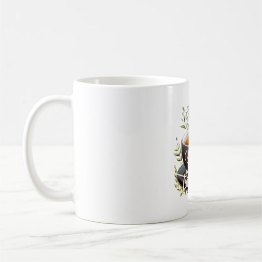 あなたはお茶を飲め！お茶おもしろい好きグラフィック コーヒーマグカップ (左)