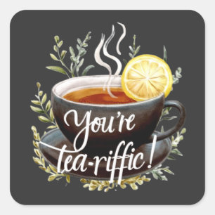 あなたはお茶を飲め!お茶おもしろい好きグラフィック スクエアシール