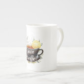 あなたはお茶を飲め！お茶おもしろい好きグラフィック ボーンチャイナマグカップ (正面右)