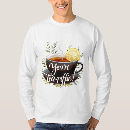 あなたはお茶を飲め！お茶おもしろい好きグラフィック Tシャツ (正面)