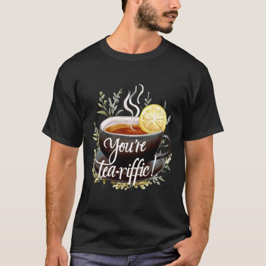 あなたはお茶を飲め！お茶おもしろい好きグラフィック Tシャツ (正面)
