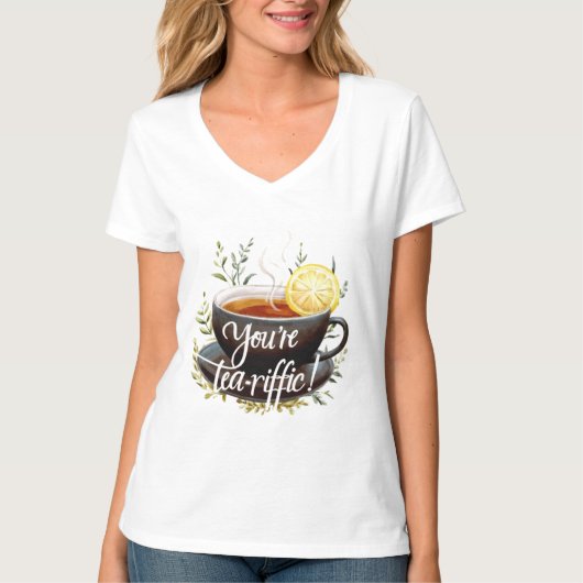 あなたはお茶を飲め!お茶おもしろい好きグラフィック Tシャツ (正面)