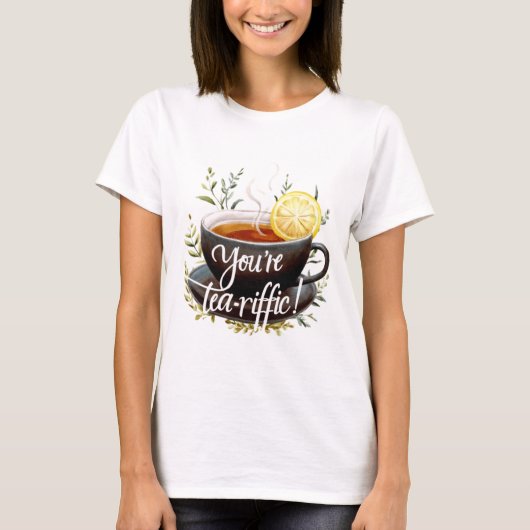 あなたはお茶を飲め！お茶おもしろい好きグラフィック Tシャツ (正面)