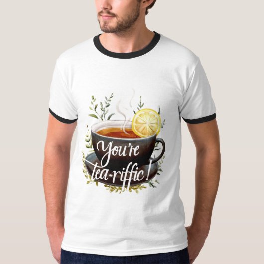 あなたはお茶を飲め！お茶おもしろい好きグラフィック Tシャツ (正面)