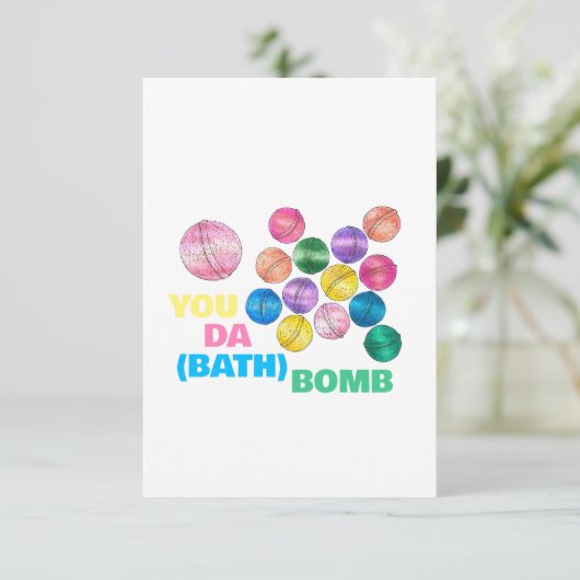 あなたはお風呂おもしろいに図解入りの、写真付きの感謝 サンキューカード (スタンド正面)