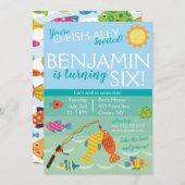 あなたはお魚の味方招待され!誕生日招待状 案内状 (正面/裏面)