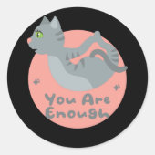 あなたはかわいいのグレー猫がヨガを練習するのに十分である ラウンドシール (正面)