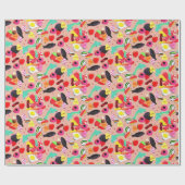 あなたはかわいいバレンタインはとても甘いピンクのキャンディ ラッピングペーパー (フラット)