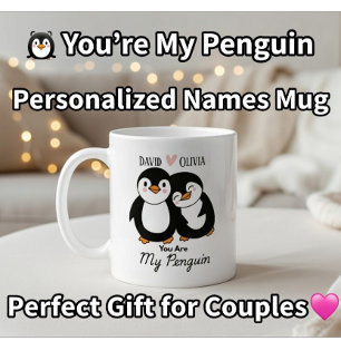 あなたはかわいいペンギンパーソナライズされたカップル コーヒーマグカップ