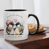あなたはかわいいペンギンパーソナライズされたカップル マグカップ