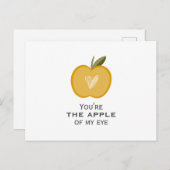 あなたはかわいいリンゴのハートで目のリンゴ ポストカード (正面/裏面)