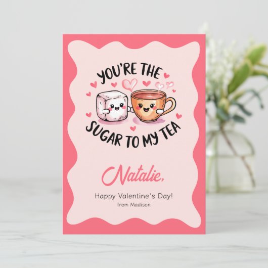 あなたはかわいい私のお茶バレンタインデーへの砂糖 カード (スタンド正面)