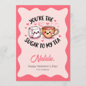 あなたはかわいい私のお茶バレンタインデーへの砂糖 カード (正面)