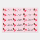 あなたはかわいい私の人間のお気に入りのピンクのクリスマス ラッピングペーパーシート (正面3)