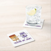 あなたはかわいく、おもしろいなピーナッツバター私の込み合い スクエアペーパーコースター (インサイチュ)