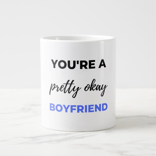 あなたはかわいらしA Ok Boyer Black ジャンボコーヒーマグカップ (正面)