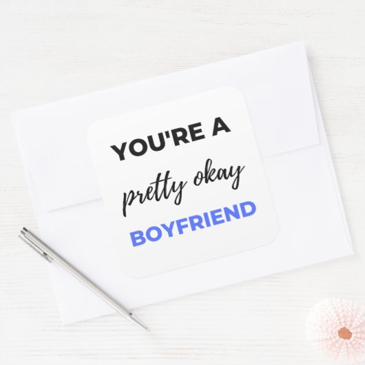 あなたはかわいらしA Ok Boyer Black スクエアシール (封筒)