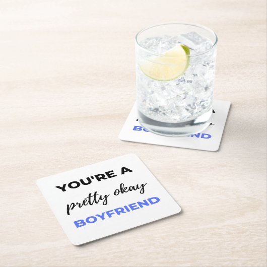 あなたはかわいらしA Ok Boyer Black スクエアペーパーコースター (インサイチュ)