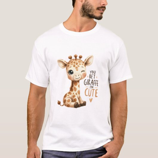 あなたはきりんです かわいい 甘いアート Tシャツ (正面)