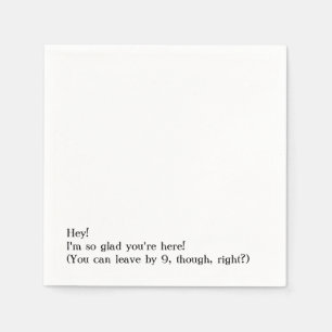 あなたはここで嬉しい離れよ、9時ユーモアのある。 スタンダードカクテルナプキン