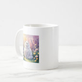 あなたはここで安全です 白猫マグカップ コーヒーマグカップ (正面左)