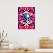 あなたはここにいないカラフルフローラスカルポスター ポスター (キッチン)