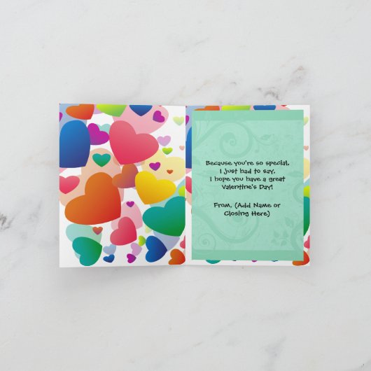 あなたはこの世界のバレンタイン シーズンカード (内部)