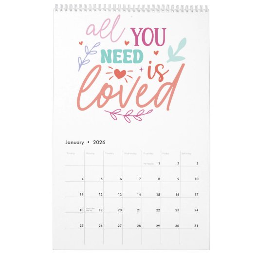 あなたはこれを行うことができる カレンダー (1月 2026)