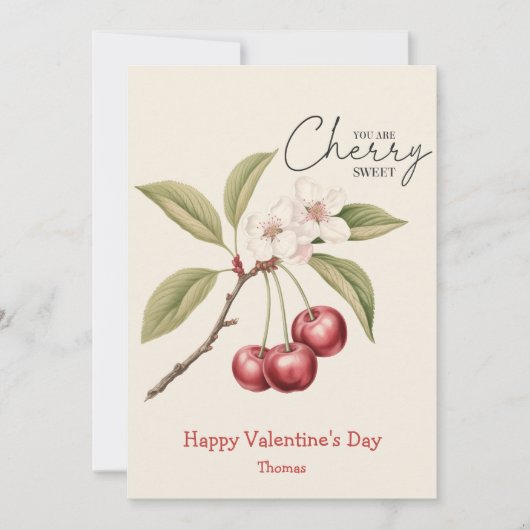 あなたはさくらんぼおもしろい甘いバレンタインデー シーズンカード (正面)