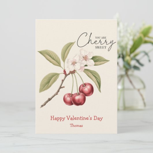 あなたはさくらんぼおもしろい甘いバレンタインデー シーズンカード (スタンド正面)