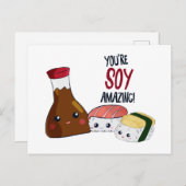 あなたはしょうゆ驚くべきかわいいすしハイ&ハローキュート ポストカード (正面/裏面)