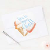 あなたはすごいクールアイスクリーム スクエアシール (封筒)