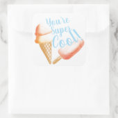 あなたはすごいクールアイスクリーム スクエアシール (バッグ)