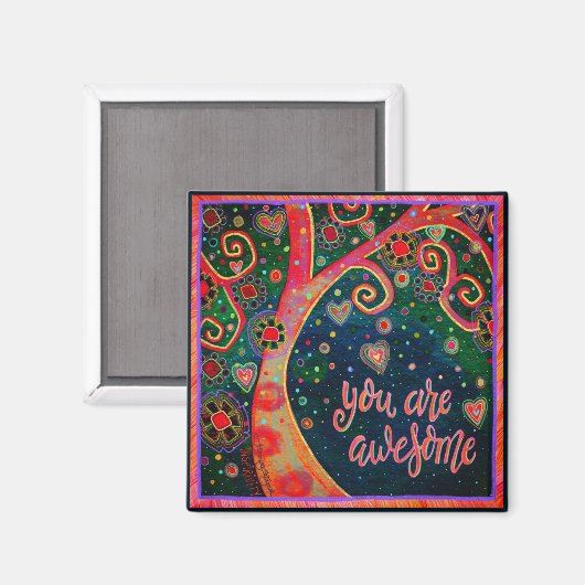 あなたはすごい可愛い木お洒落のフローラ マグネット (正面/裏面)