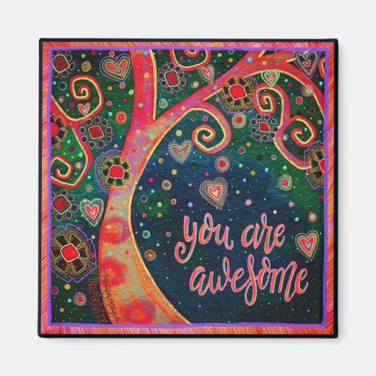 あなたはすごい可愛い木お洒落のフローラ マグネット (正面)