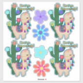 あなたはすごい! |愛らしいラマと花 シール (シート)