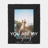 あなたはすべてのカップルのフォトブラックカスタム フリースブランケット (正面)