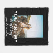 あなたはすべてのカップルのフォトブラックカスタム フリースブランケット (正面(横))