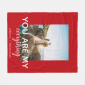 あなたはすべてのカップルのフォトレッドカスタム フリースブランケット (正面(横))