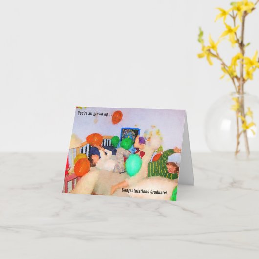 あなたはすべての大人の少年のおもしろい卒業カード カード (黄色い花)