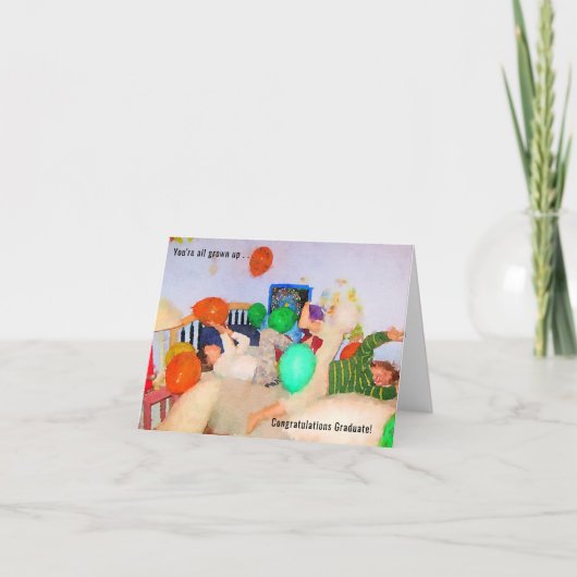 あなたはすべての大人の少年のおもしろい卒業カード カード (正面)
