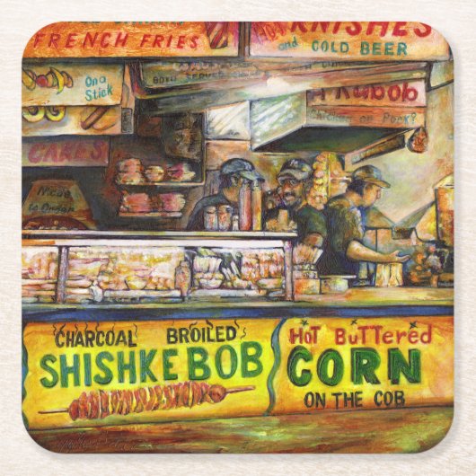 あなたはそれと競争できない スクエアペーパーコースター (正面)