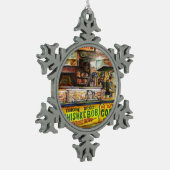 あなたはそれと競争できない スノーフレークピューターオーナメント (左)