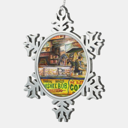 あなたはそれと競争できない スノーフレークピューターオーナメント (右)