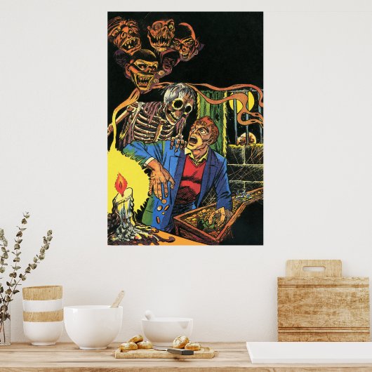 あなたはそれを取ることができない幽霊たちホラー漫画アート ポスター (キッチン)