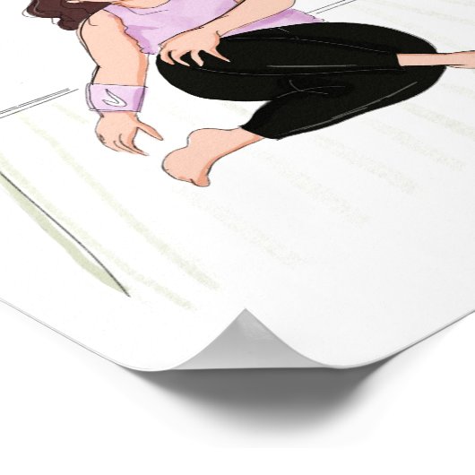 あなたはそれを行うことができる，ヨガ，ジム女性，イラストレーション ポスター (角)